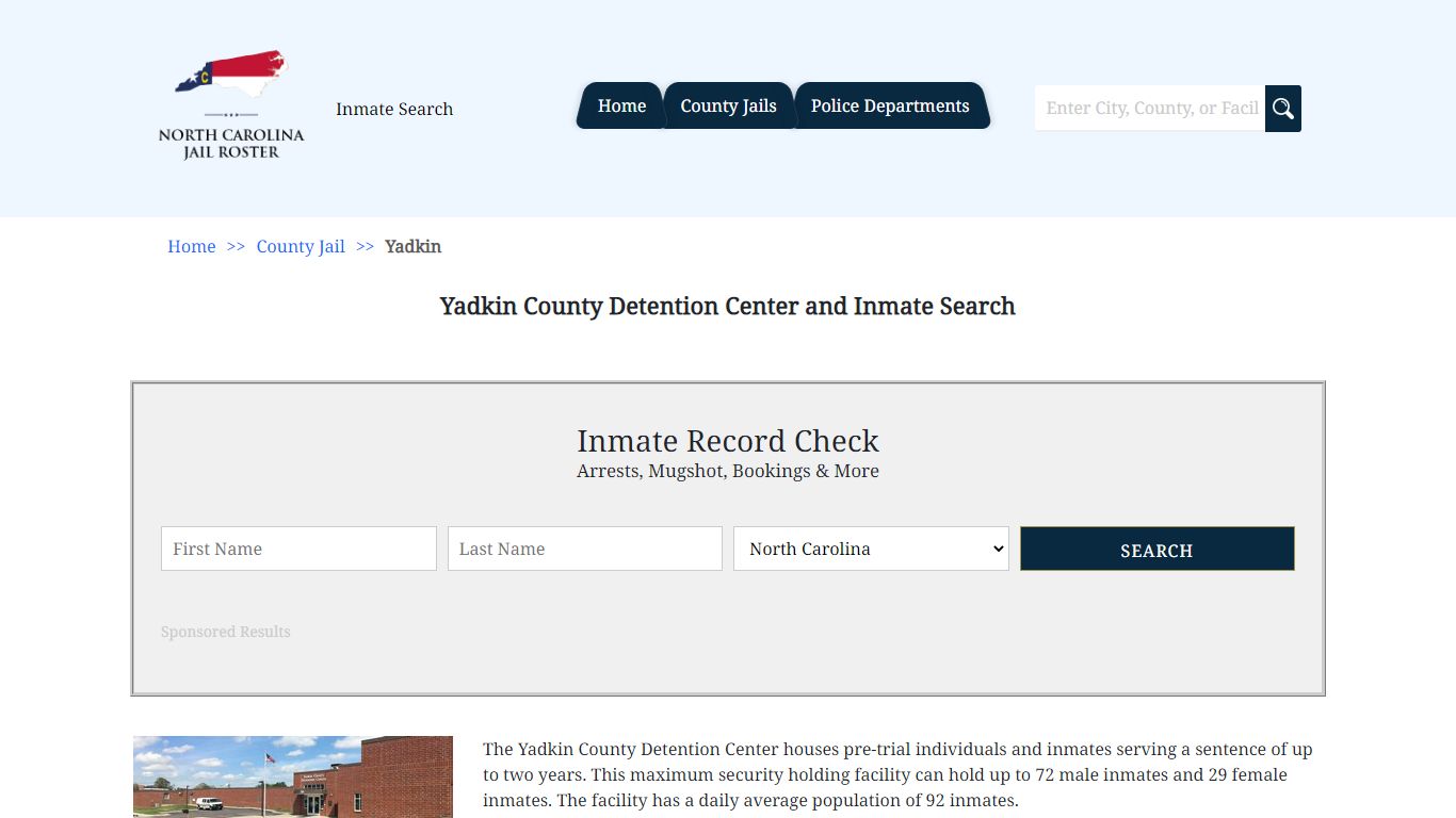 Yadkin County Detention Center and Inmate Search